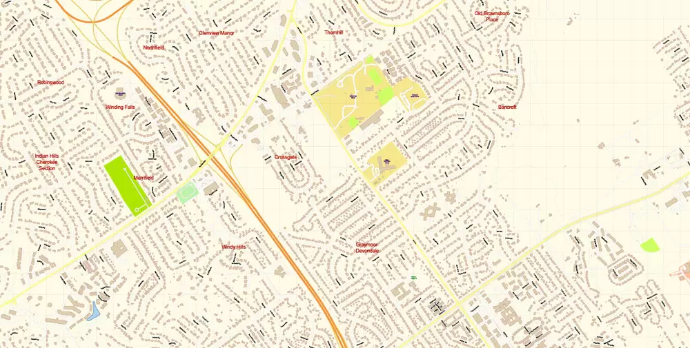 Louisville Kentucky US Map Vector Exact City Plan High Detailed Street Map editable Adobe Illustrator in layers