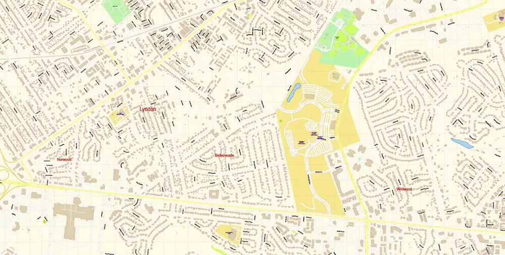 Louisville Kentucky US Map Vector Exact City Plan High Detailed Street Map editable Adobe Illustrator in layers