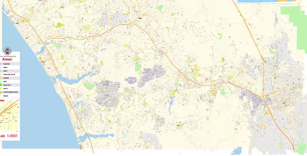 Vista California US Map Vector Exact City Plan High Detailed Street Map editable Adobe Illustrator in layers