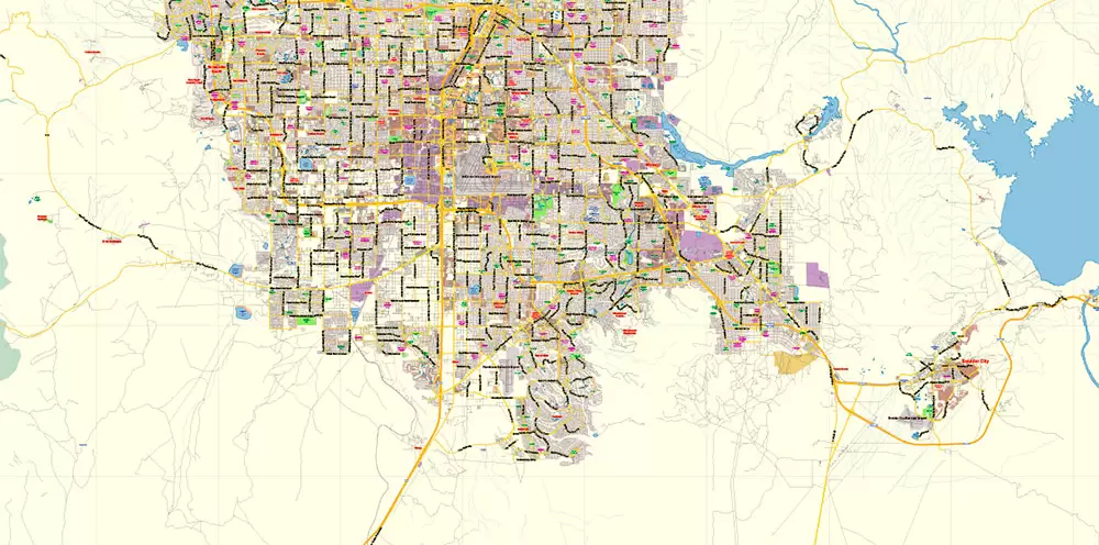Las Vegas Nevada US Map Vector Exact City Plan Low Detailed Street Map editable Adobe Illustrator in layers