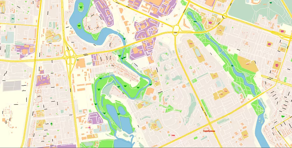 Minsk Belarus PDF Map Vector Exact City Plan High Detailed Street Map editable Adobe PDF in layers