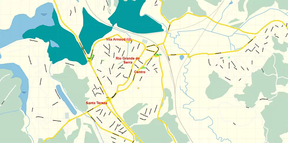 Sao Paulo \ San Paulo Brazil Map Vector Exact City Plan High Detailed Street Map editable Adobe Illustrator in layers