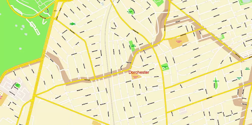 Boston Massachusetts US PDF Map Vector Exact City Plan High Detailed Street Map Metro Area + ZIP-Codes editable Adobe PDF in layers