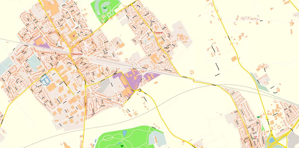 Lille France Map Vector Exact City Plan High Detailed Street Map editable Adobe Illustrator in layers