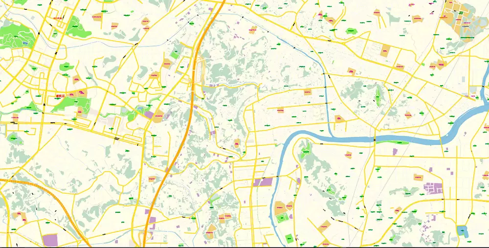 Tokyo Japan PDF Map Vector Exact City Plan High Detailed Street Map editable Adobe PDF in layers