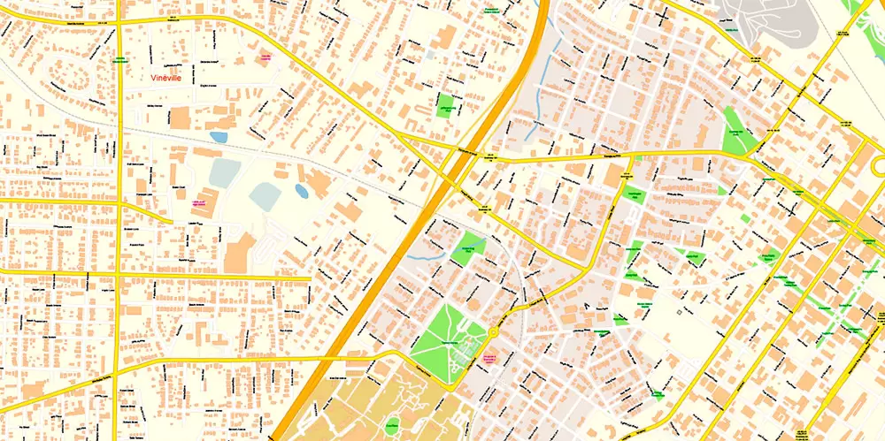 Macon Georgia US Map Vector Exact City Plan High Detailed Street Map editable Adobe Illustrator in layers