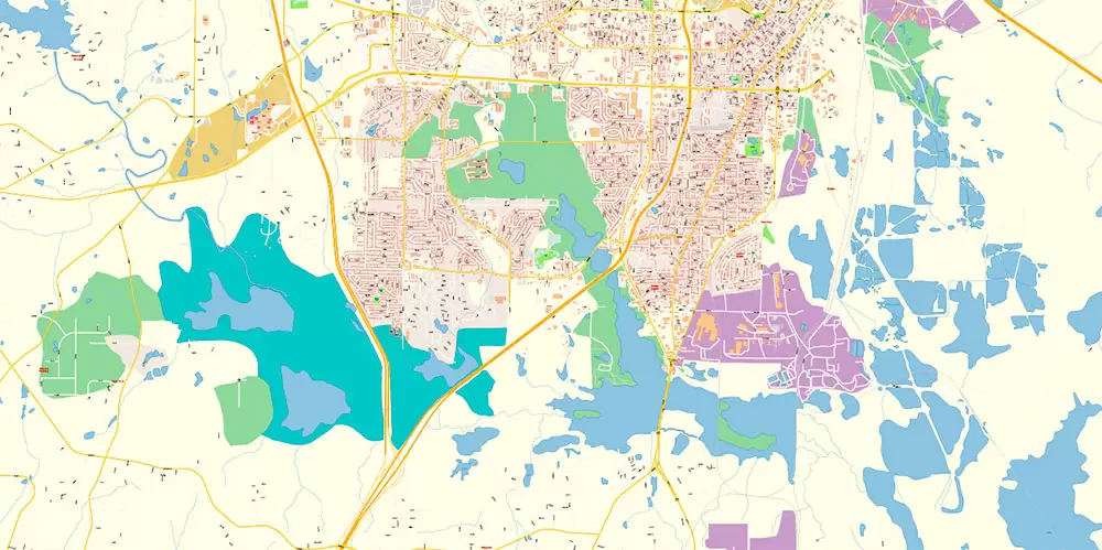 Macon Georgia US Map Vector Exact City Plan High Detailed Street Map editable Adobe Illustrator in layers
