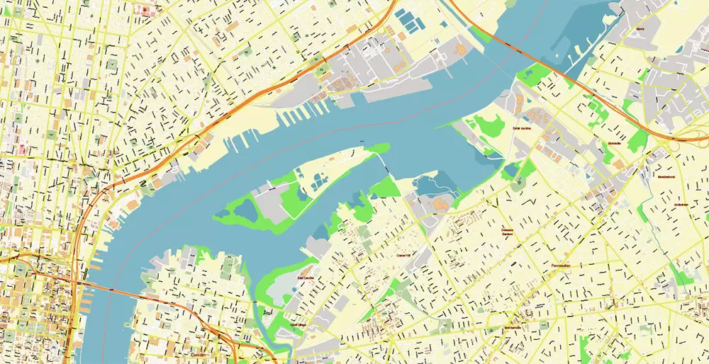 Philadelphia Pennsylvania US PDF Map Vector Exact City Plan High Detailed Street Map editable Adobe PDF in layers