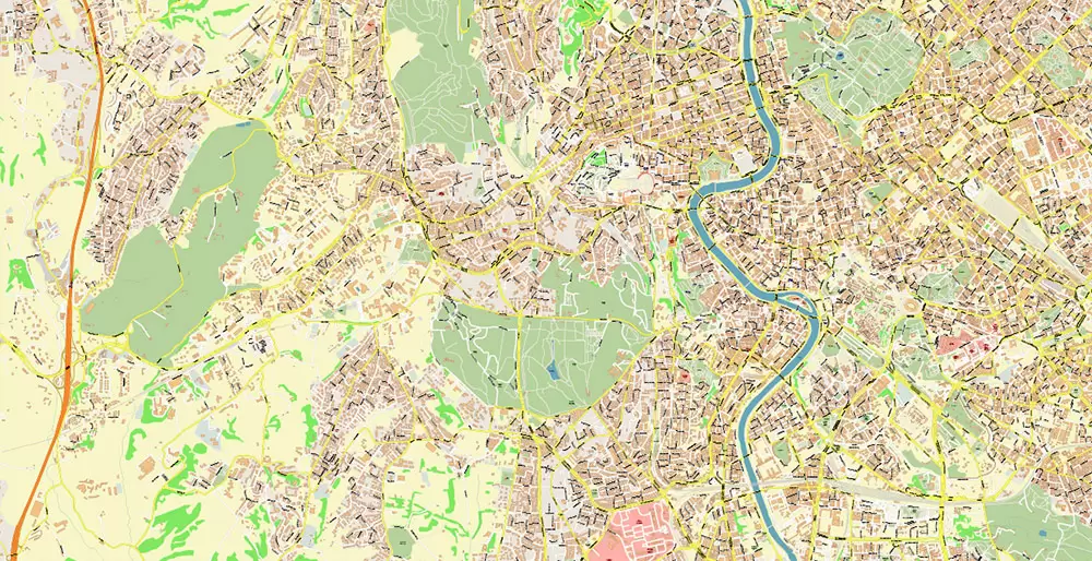 Roma Rome Italy PDF Map Vector Exact City Plan High Detailed Street Map editable Adobe PDF in layers