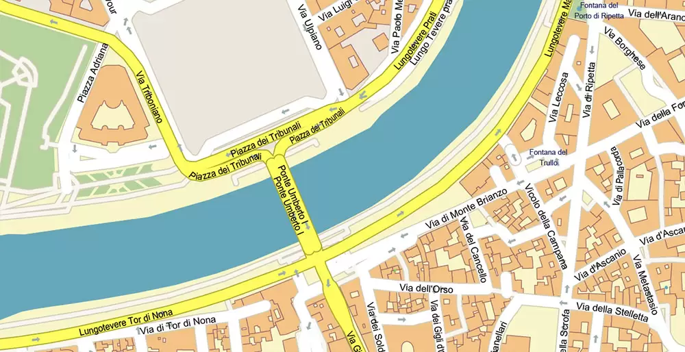 Roma Rome Italy PDF Map Vector Exact City Plan High Detailed Street Map editable Adobe PDF in layers