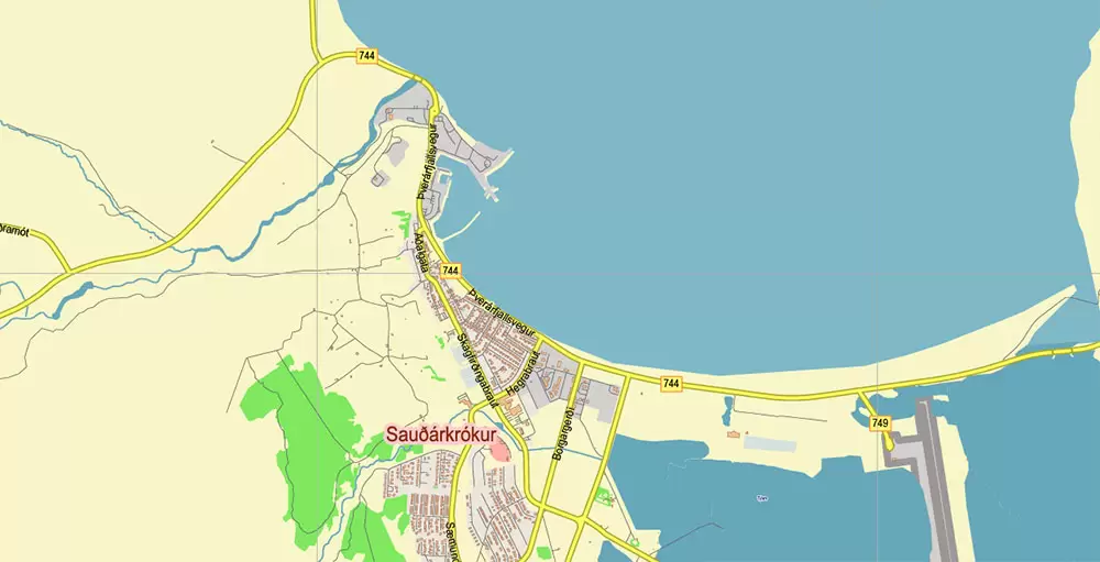 Iceland full country PDF Vector Map Accurate Road Plan High Detailed Street Map editable Adobe PDF in layers