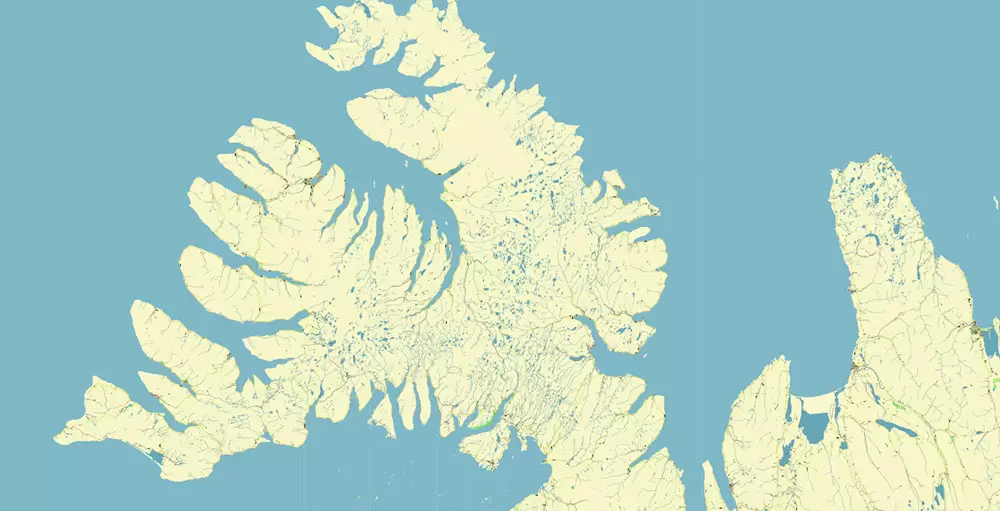 Iceland full country PDF Vector Map Accurate Road Plan High Detailed Street Map editable Adobe PDF in layers