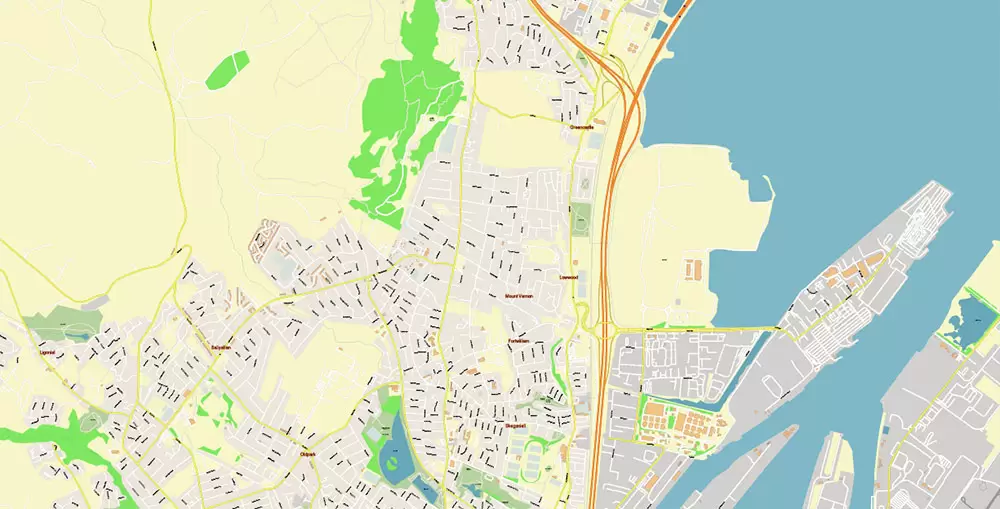 Belfast Northern Ireland UK PDF Vector Map Exact City Plan High Detailed Street Map Adobe PDF in layers