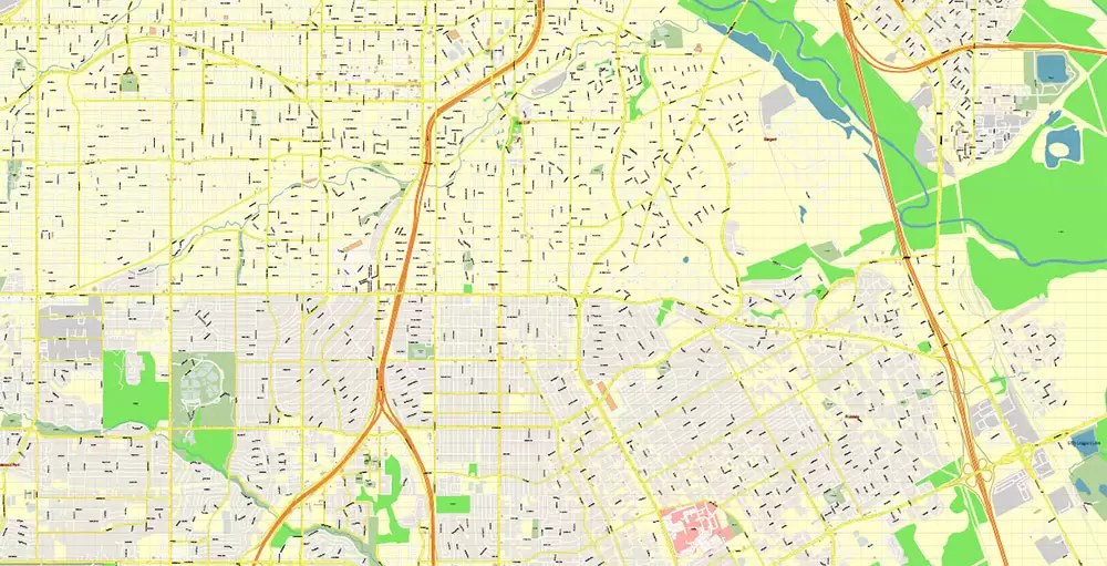 Dallas Texas US PDF Vector Map Metro Area Accurate High Detailed City Plan editable Adobe PDF Street Map in layers