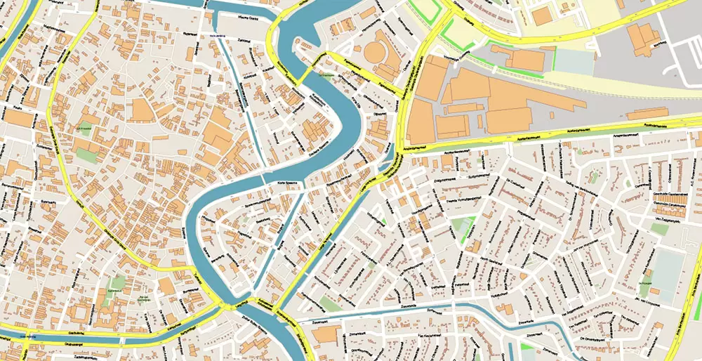 Amsterdam Netherlands PDF Vector Map: Exact High Detailed City Plan editable Adobe PDF Street Map in layers