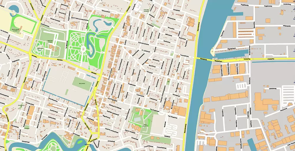Amsterdam Netherlands PDF Vector Map: Exact High Detailed City Plan editable Adobe PDF Street Map in layers