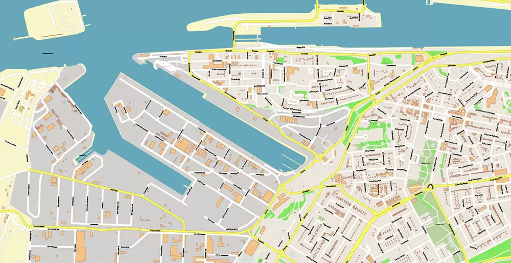 Amsterdam Netherlands PDF Vector Map: Exact High Detailed City Plan editable Adobe PDF Street Map in layers