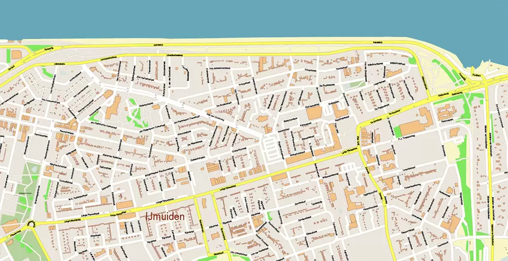 Amsterdam Netherlands PDF Vector Map: Exact High Detailed City Plan editable Adobe PDF Street Map in layers