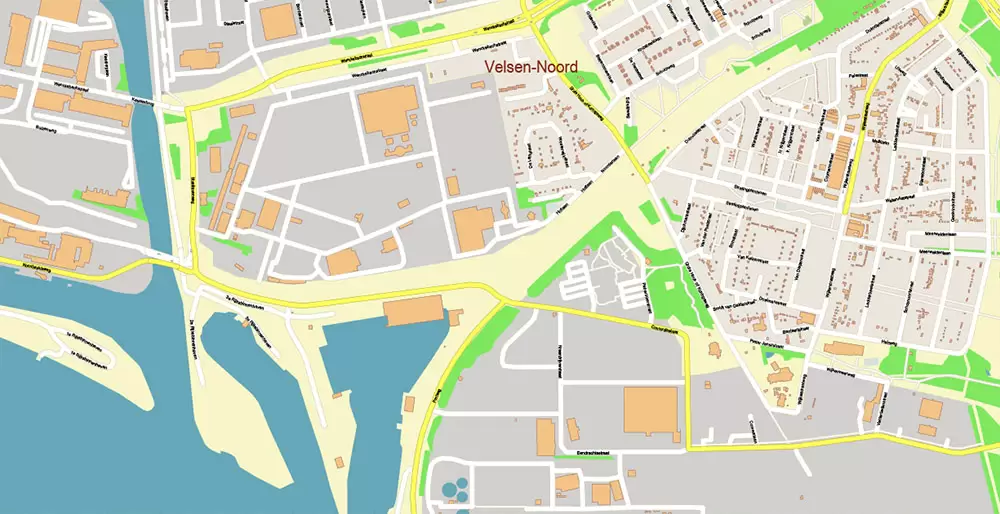 Amsterdam Netherlands PDF Vector Map: Exact High Detailed City Plan editable Adobe PDF Street Map in layers