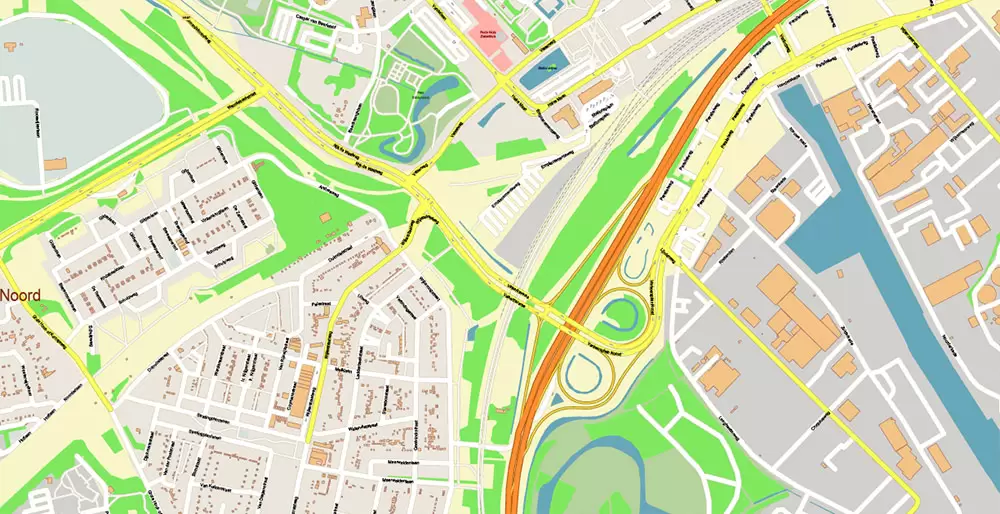 Amsterdam Netherlands PDF Vector Map: Exact High Detailed City Plan editable Adobe PDF Street Map in layers