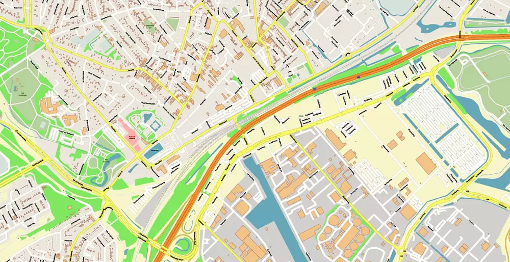 Amsterdam Netherlands PDF Vector Map: Exact High Detailed City Plan editable Adobe PDF Street Map in layers