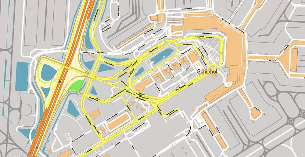 Amsterdam Netherlands PDF Vector Map: Exact High Detailed City Plan editable Adobe PDF Street Map in layers