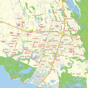 Baton Rouge New Orleans Louisiana US printable editable PDF layered Vector Map Baton Rouge New Orleans Louisiana US printable editable PDF layered Vector Map