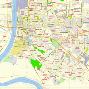 Baton Rouge New Orleans Louisiana US printable editable PDF layered Vector Map Baton Rouge New Orleans Louisiana US printable editable PDF layered Vector Map