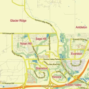Calgary Alberta Canada printable editable layered PDF Vector Map Calgary Alberta Canada printable editable layered PDF Vector Map