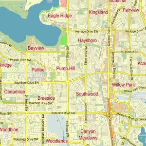 Calgary Alberta Canada printable editable layered PDF Vector Map Calgary Alberta Canada printable editable layered PDF Vector Map
