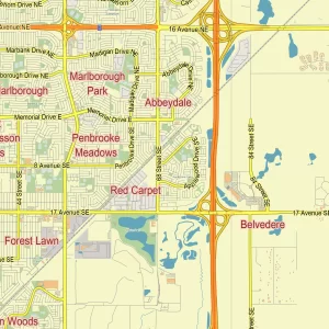 Calgary Alberta Canada printable editable layered PDF Vector Map Calgary Alberta Canada printable editable layered PDF Vector Map