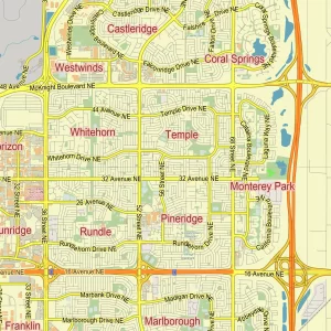 Calgary Alberta Canada printable editable layered PDF Vector Map Calgary Alberta Canada printable editable layered PDF Vector Map