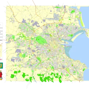 Dublin Ireland printable editable layered PDF Vector Map Dublin Ireland printable editable layered PDF Vector Map