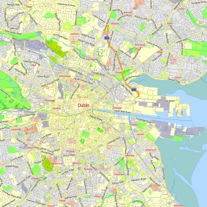 Dublin Ireland printable editable layered PDF Vector Map Dublin Ireland printable editable layered PDF Vector Map
