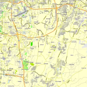Jakarta Indonesia printable editable layered PDF Vector Map