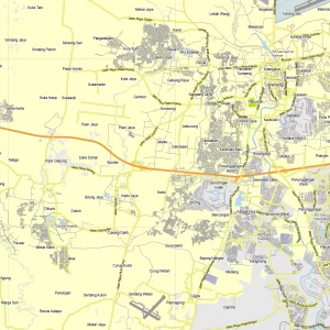 Jakarta Indonesia printable editable layered PDF Vector Map