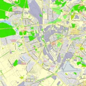 Kiev Ukraine Ukrainian printable editable layered PDF Vector Map