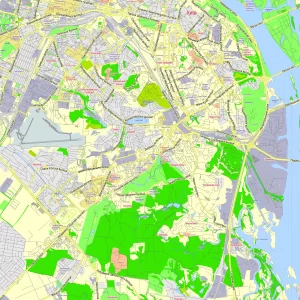 Kiev Ukraine Ukrainian printable editable layered PDF Vector Map