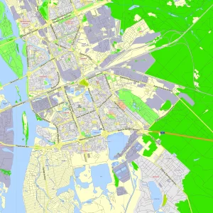 Kiev Ukraine Ukrainian printable editable layered PDF Vector Map