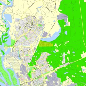 Kiev Ukraine Ukrainian printable editable layered PDF Vector Map