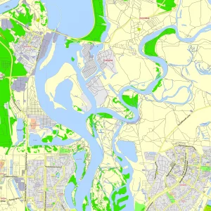 Kiev Ukraine Ukrainian printable editable layered PDF Vector Map