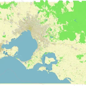 Melbourne Australia printable editable layered PDF Vector Map Melbourne Australia printable editable layered PDF Vector Map