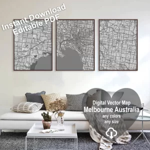 Melbourne Australia printable editable layered PDF Vector Map Melbourne Australia printable editable layered PDF Vector Map