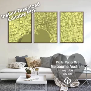 Melbourne Australia printable editable layered PDF Vector Map Melbourne Australia printable editable layered PDF Vector Map