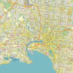 Melbourne Australia printable editable layered PDF Vector Map Melbourne Australia printable editable layered PDF Vector Map
