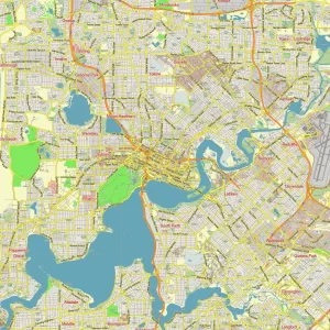 Perth Australia editable layered PDF Vector Map Perth Australia editable layered PDF Vector Map