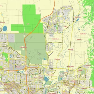 Perth Australia editable layered PDF Vector Map Perth Australia editable layered PDF Vector Map