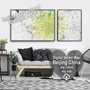 Beijing China printable editable PDF layered Vector Map Beijing China printable editable PDF layered Vector Map