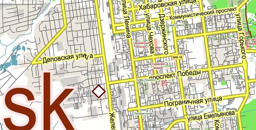 Sakhalin Island Russia Vector Map (Roads, Relief, Water) Editable Layered PDF, CDR and Adobe Illustrator