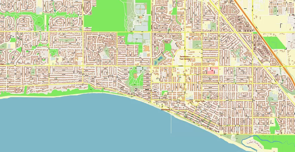 Vancouver Canada large area Map Vector Exact High Detailed City Plan editable Adobe Illustrator Street Map in layers